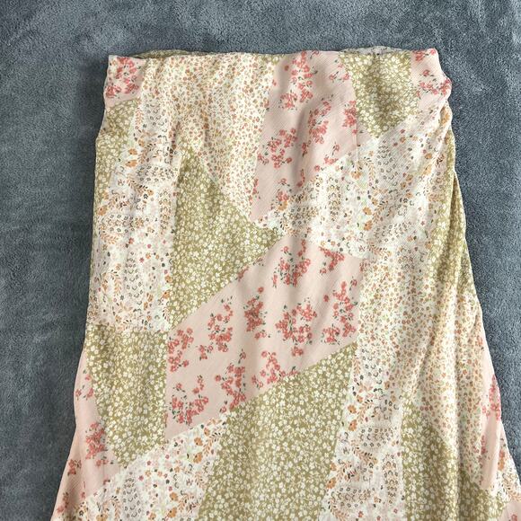 Loft Maxi Skirt Womens L Floral Patchwork Lace Trim Boho Cottagecore NWT - Picture 7 of 9